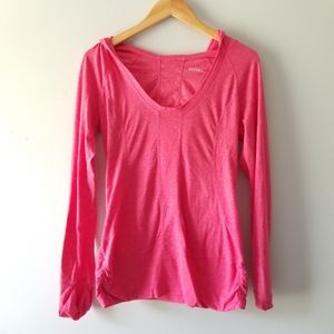 Zella Hooded Ruched Long Sleeve Active Tee